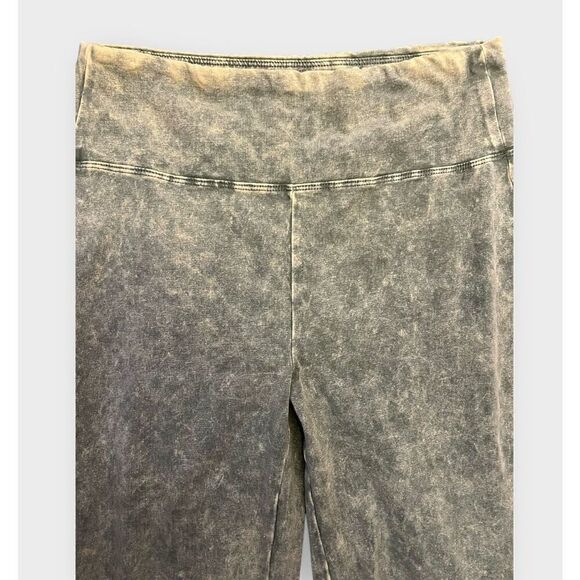 Bkindcity Women’s XL Acid Wash Green High Waist Raw Edge Flare Hem Pants - Picture 3 of 6